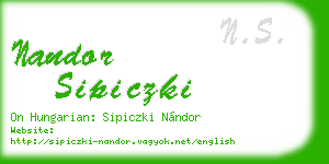 nandor sipiczki business card